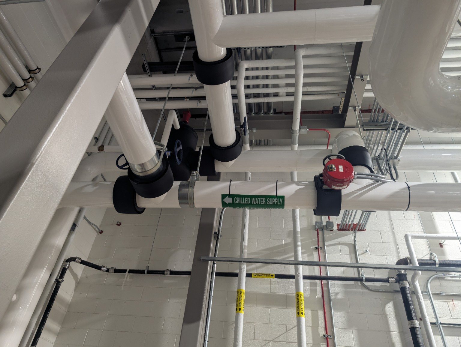 Overhead mechanical piping installation