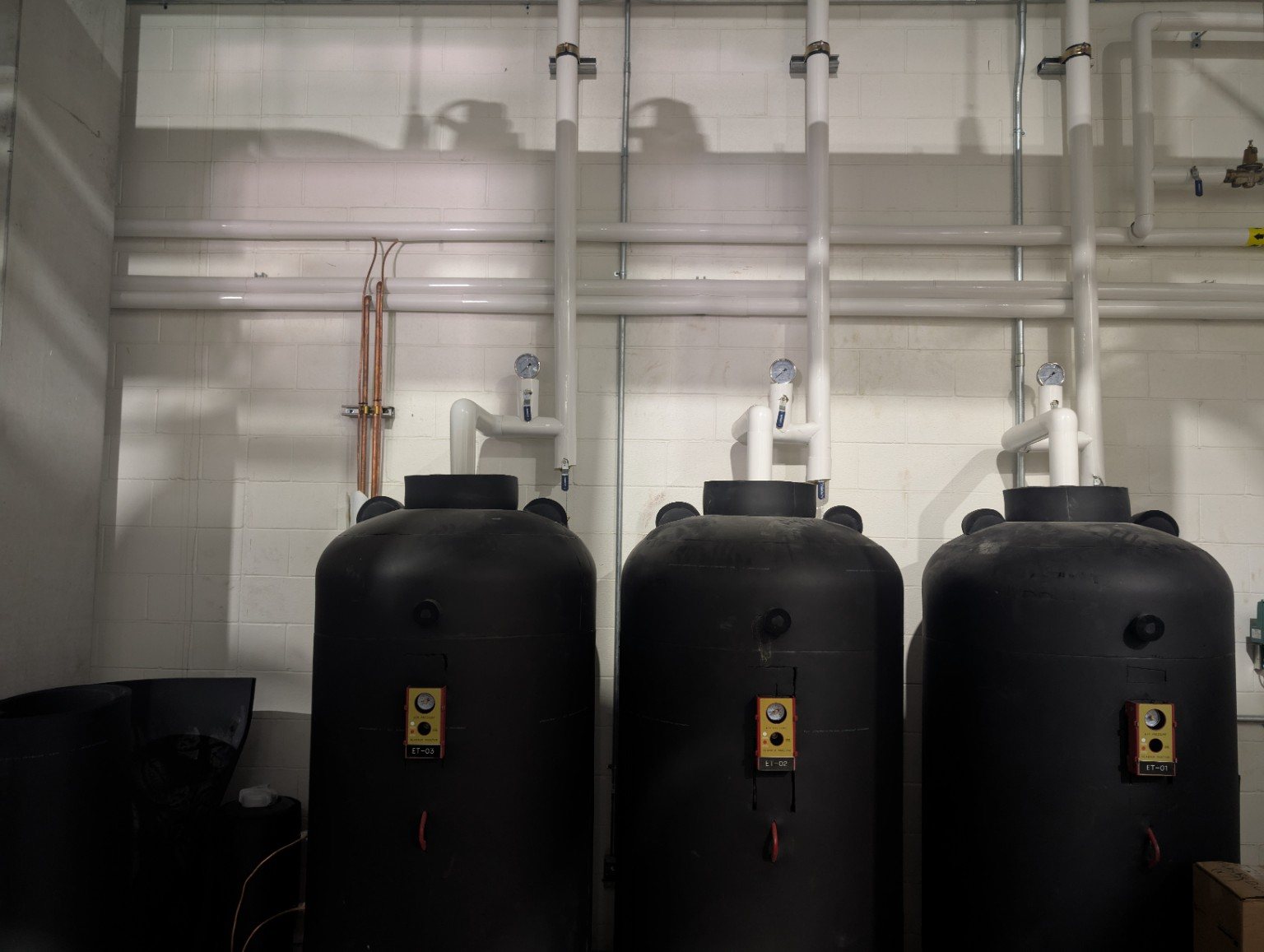 Mechanical tanks and connected piping